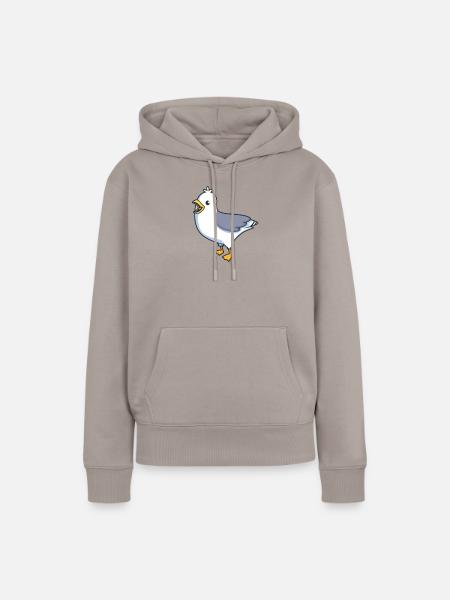 Kawaii Silbermöwe - Frauen Premium Bio Hoodie - Taupe