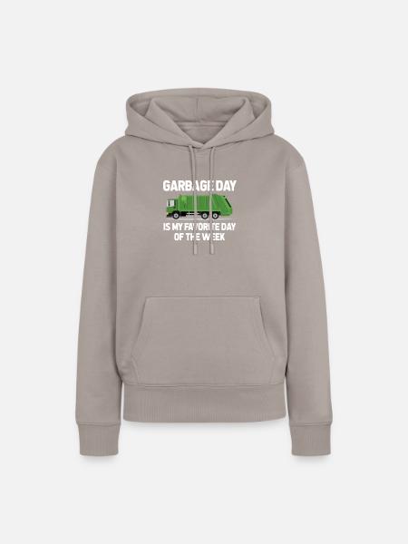 Müllmann Müllwagen - Frauen Premium Bio Hoodie - Taupe