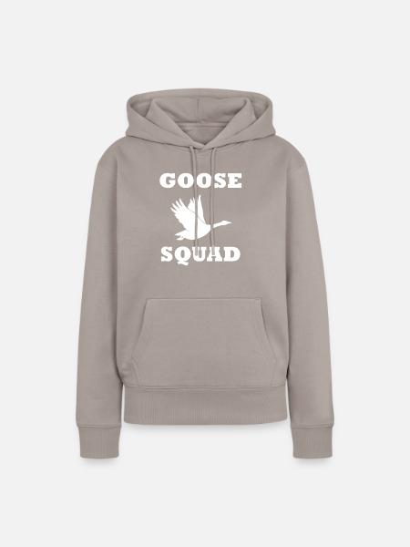 Goose Squad Nette Gänse Wildvögel - Frauen Premium Bio Hoodie - Taupe