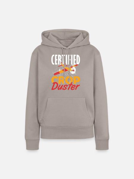 Certified Crop Duster Sprühflugzeug - Frauen Premium Bio Hoodie - Taupe