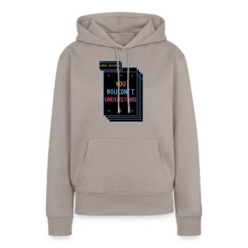 Cybersécurité - Informaticien de sécurité informatique - Sweat à capuche Premium bio Femme - taupe - Devant - Julia (174cm)
