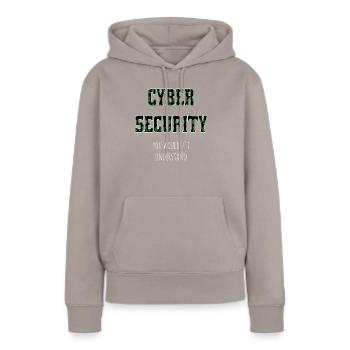 Cybersécurité - Informaticien de sécurité informatique - Sweat à capuche Premium bio Femme - taupe - Devant - Julia (174cm)
