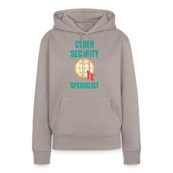 Cybersécurité - Informaticien de sécurité informatique - Sweat à capuche Premium bio Femme - taupe - Devant - Julia (174cm)
