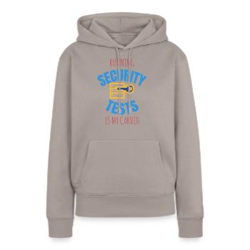 Cybersécurité - Informaticien de sécurité informatique - Sweat à capuche Premium bio Femme - taupe - Devant - Julia (174cm)