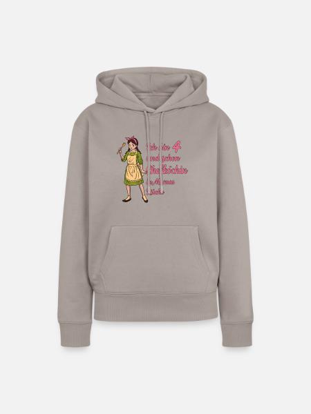 Ich bin 4 - Mädchen Koch - Frauen Premium Bio Hoodie - Taupe