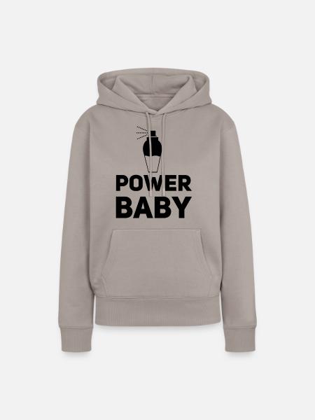 Power Baby - Frauen Premium Bio Hoodie - Taupe