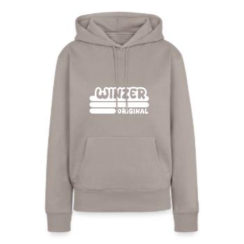 Vigneron - Sweat à capuche Premium bio Femme - taupe - Devant - Julia (174cm)