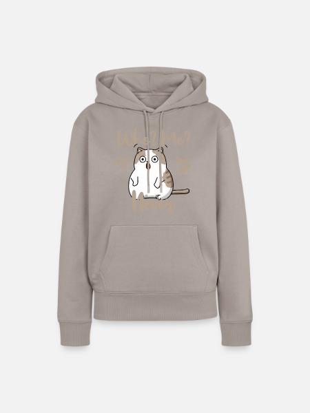 Who, me? Never - Erschrockene Katze - Frauen Premium Bio Hoodie - Taupe