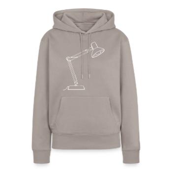 Schreibtisch Lampe Zeichnung - Frauen Premium Bio Hoodie - Taupe - Vorne - Julia (174cm)