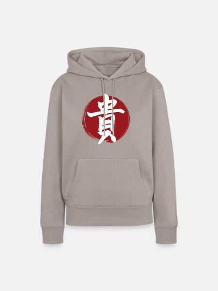 Kanji ehren - Frauen Premium Bio Hoodie - Taupe