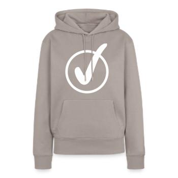 haken - Frauen Premium Bio Hoodie - Taupe - Vorne - Julia (174cm)