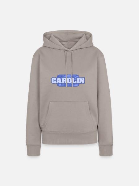 Name Carolin - Frauen Premium Bio Hoodie - Taupe