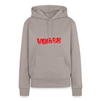 Urlaub Vegas - Frauen Premium Bio Hoodie - Taupe - Vorne - Julia (174cm)
