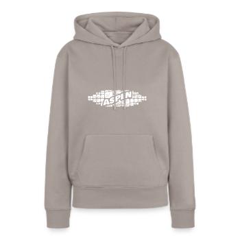 Aspen comme Aspen - Sweat à capuche Premium bio Femme - taupe - Devant - Julia (174cm)