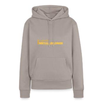 Sculpteurs sur métal - Sweat à capuche Premium bio Femme - taupe - Devant - Julia (174cm)