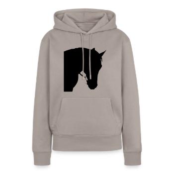 Pferdekopf 6 - Frauen Premium Bio Hoodie - Taupe - Vorne - Julia (174cm)