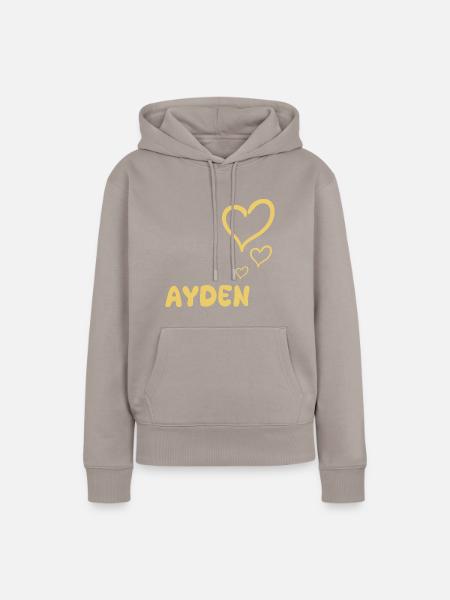 Vorname Ayden - Frauen Premium Bio Hoodie - Taupe