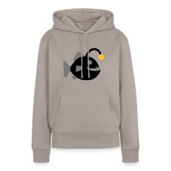 Poisson-grenouille Poisson Lanterne Graphique Mer profonde - Sweat à capuche Premium bio Femme - taupe - Devant - Julia (174cm)