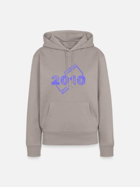 Geboren 2010 - Frauen Premium Bio Hoodie - Taupe