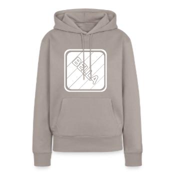 Mädchenname Bella - Frauen Premium Bio Hoodie - Taupe - Vorne - Julia (174cm)