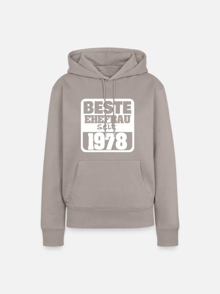 Verlobt 1978 - Frauen Premium Bio Hoodie - Taupe