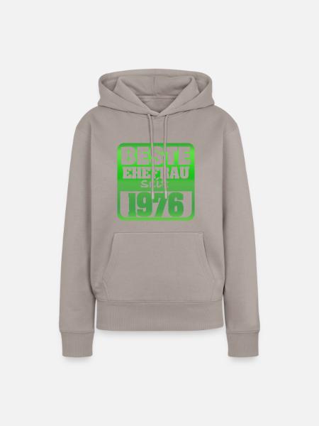 Frau 1976 - Frauen Premium Bio Hoodie - Taupe