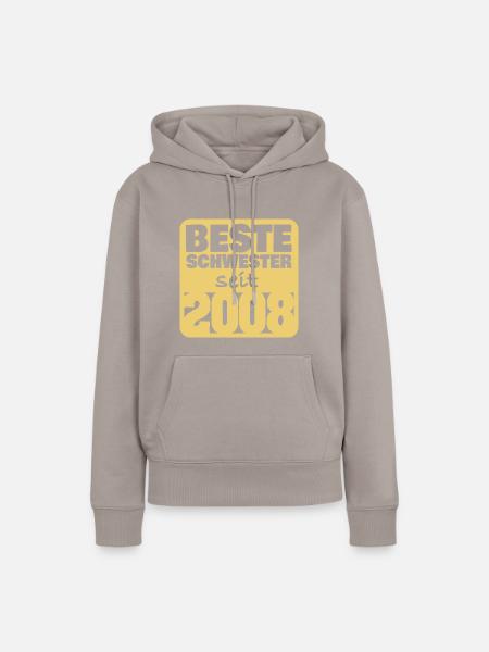 Schwester 2008 - Frauen Premium Bio Hoodie - Taupe