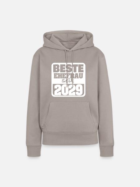 Verlobt 2029 - Frauen Premium Bio Hoodie - Taupe