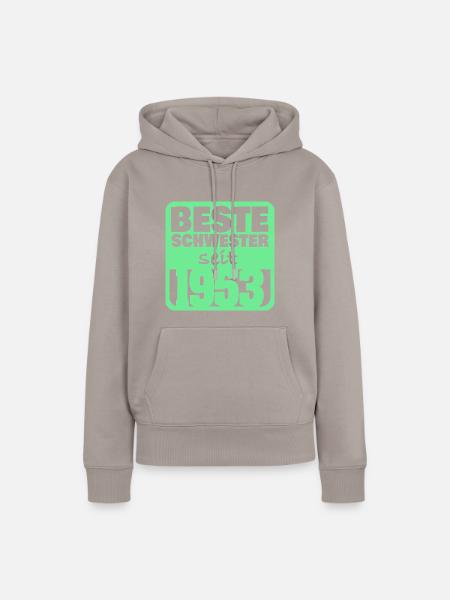 Schwester 1953 - Frauen Premium Bio Hoodie - Taupe