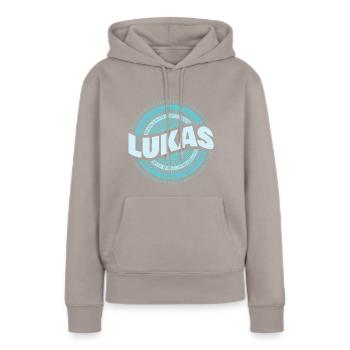 Lukas - Frauen Premium Bio Hoodie - Taupe - Vorne - Julia (174cm)