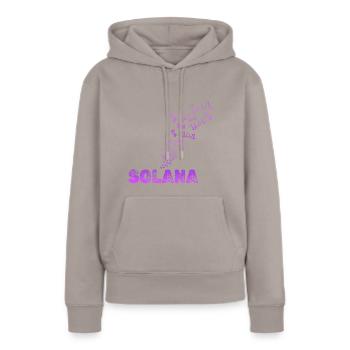 comme amusant - Sweat à capuche Premium bio Femme - taupe - Devant - Julia (174cm)