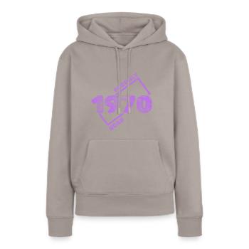 1970 1970 - Frauen Premium Bio Hoodie - Taupe - Vorne - Julia (174cm)