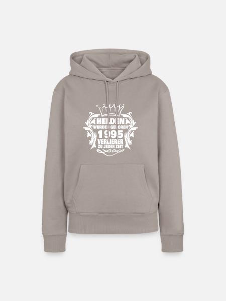 geboren 1995 - Frauen Premium Bio Hoodie - Taupe