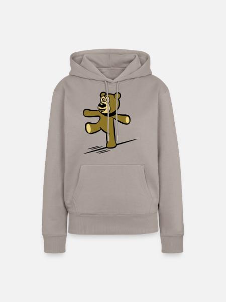 Teddybär Seiltanz balancieren - Frauen Premium Bio Hoodie - Taupe
