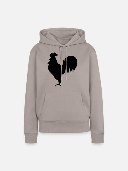 Hahn - Frauen Premium Bio Hoodie - Taupe