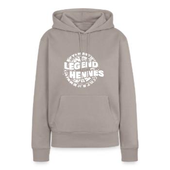 Hennes - Frauen Premium Bio Hoodie - Taupe - Vorne - Julia (174cm)