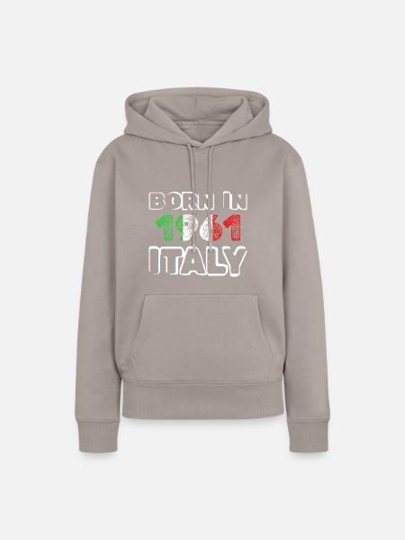 Geboren 1961 - Frauen Premium Bio Hoodie - Taupe