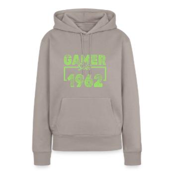 Freak 1962 - Frauen Premium Bio Hoodie - Taupe - Vorne - Julia (174cm)