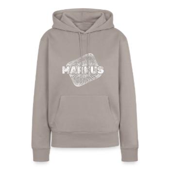 Cadeau pour Markus - Sweat à capuche Premium bio Femme - taupe - Devant - Julia (174cm)