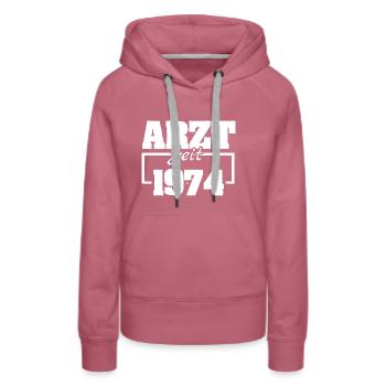 19 - Frauen Premium Bio Hoodie - Malve - Vorne - Isabella (175cm)