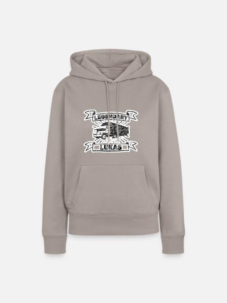 Vorname Lukas - Frauen Premium Bio Hoodie - Taupe