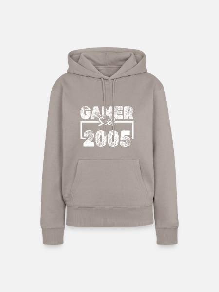 Zocken 2005 - Frauen Premium Bio Hoodie - Taupe
