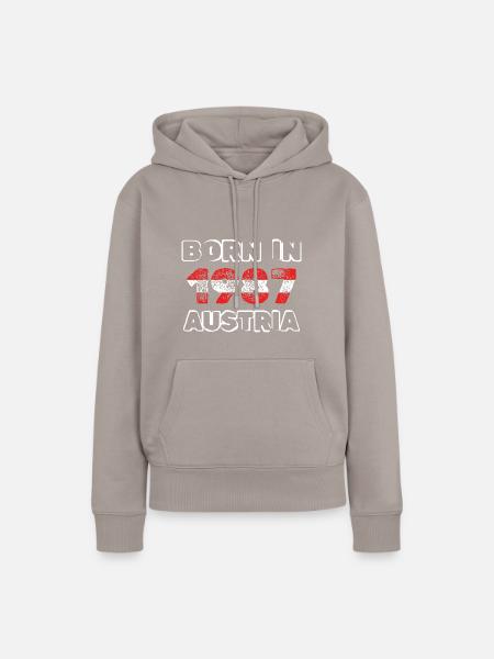 Austria 1987 - Frauen Premium Bio Hoodie - Taupe