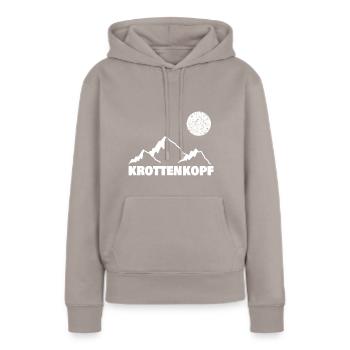 Bergsport krottenkopf - Frauen Premium Bio Hoodie - Taupe - Vorne - Julia (174cm)
