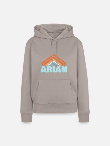 Vorname Arian - Frauen Premium Bio Hoodie - Taupe