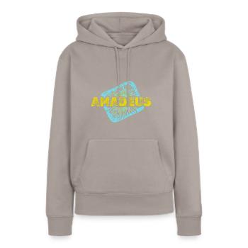 Freizeit Amadeus - Frauen Premium Bio Hoodie - Taupe - Vorne - Julia (174cm)