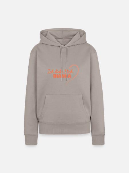 LiebeDich Bianca - Frauen Premium Bio Hoodie - Taupe