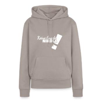 Cadeau pour Nikola - Sweat à capuche Premium bio Femme - taupe - Devant - Julia (174cm)