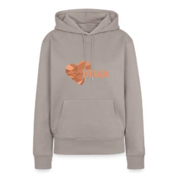 Bella - Sweat à capuche Premium bio Femme - taupe - Devant - Julia (174cm)