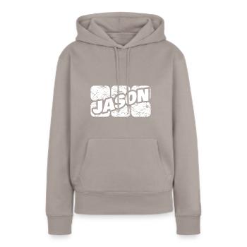 Jason - Sweat à capuche Premium bio Femme - taupe - Devant - Julia (174cm)